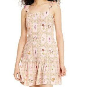 Agua Bendita x Target Pink Floral Tile Sleeveless Dress Women's Size Large